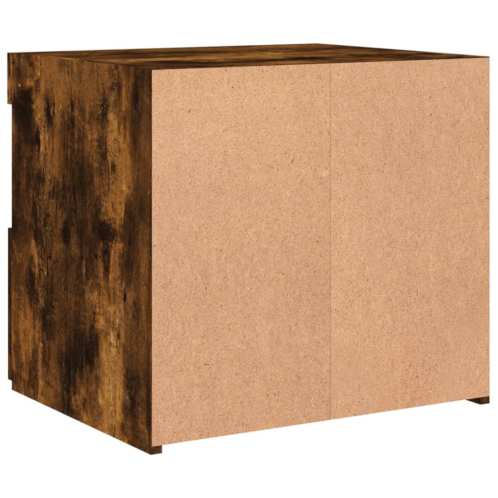 Smoked Oak LED Bedside Cabinets, Set of 2, 50x40x45 cm