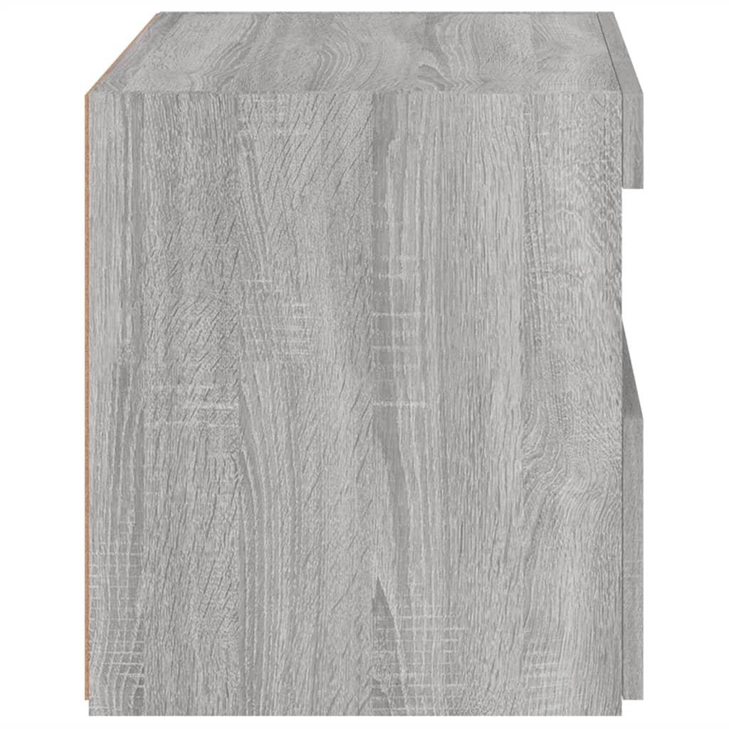 Grey Sonoma Bedside Cabinets with LED Lights - Set of 2, 50x40x45 cm