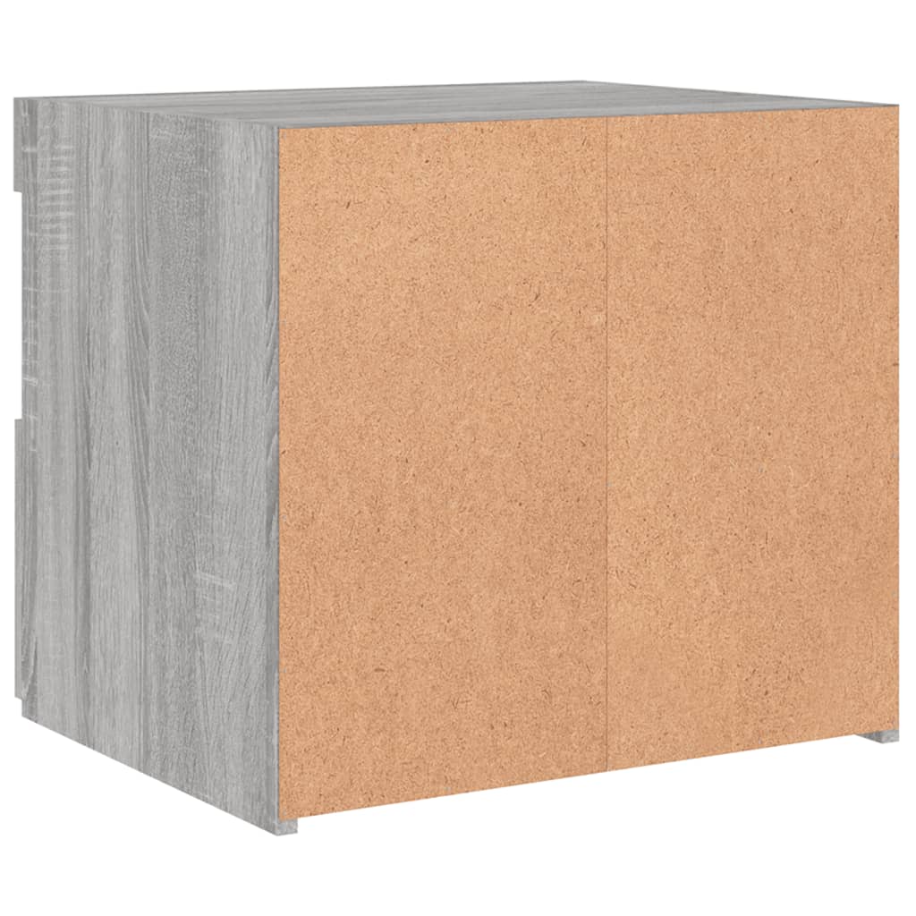 Grey Sonoma Bedside Cabinets with LED Lights - Set of 2, 50x40x45 cm