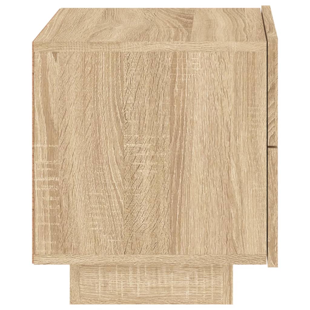Sonoma Oak Bedside Cabinet with LED Lights - 70x36x40.5 cm