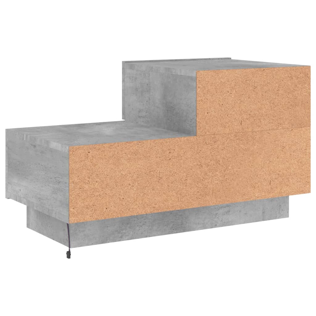 Concrete Grey Bedside Cabinet with LED Lights - 70x36x40.5 cm