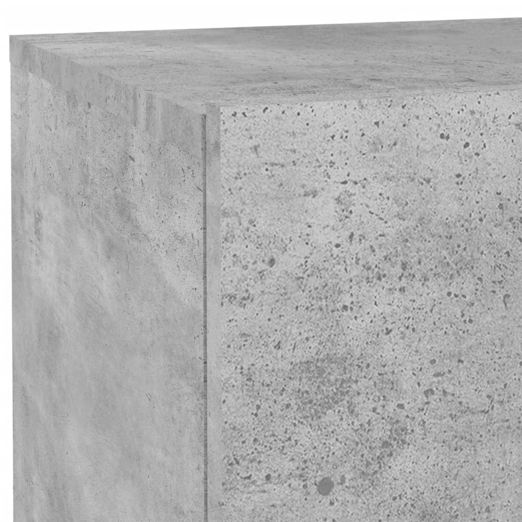 Concrete Grey Bedside Cabinet with LED Lights - 70x36x40.5 cm