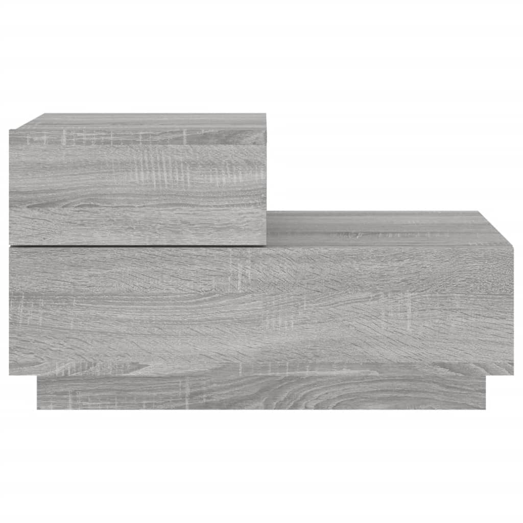 Grey Sonoma Bedside Cabinet with LED Lights, 70x36x40.5 cm