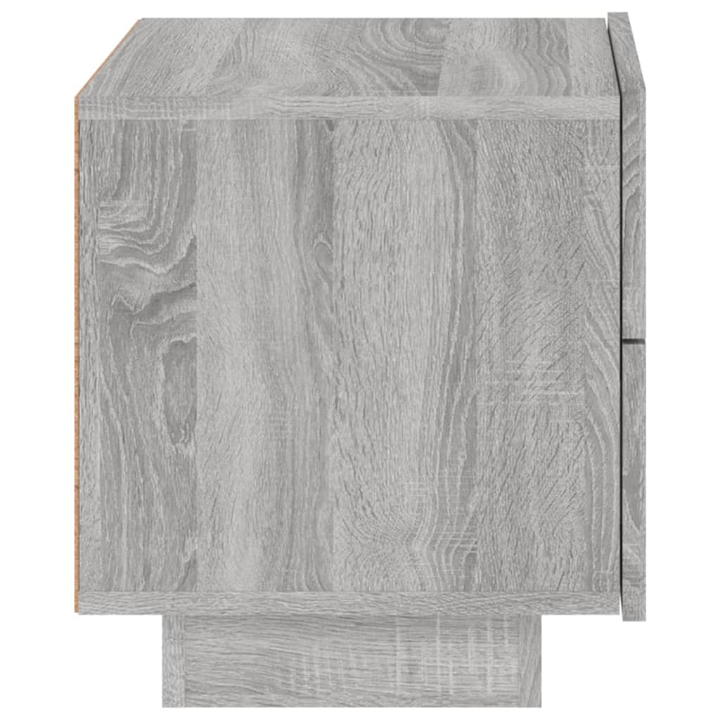 Grey Sonoma Bedside Cabinet with LED Lights, 70x36x40.5 cm