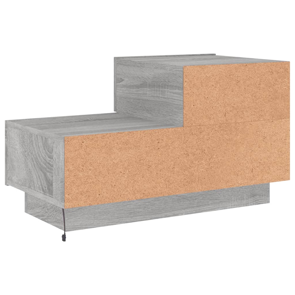 Grey Sonoma Bedside Cabinet with LED Lights, 70x36x40.5 cm