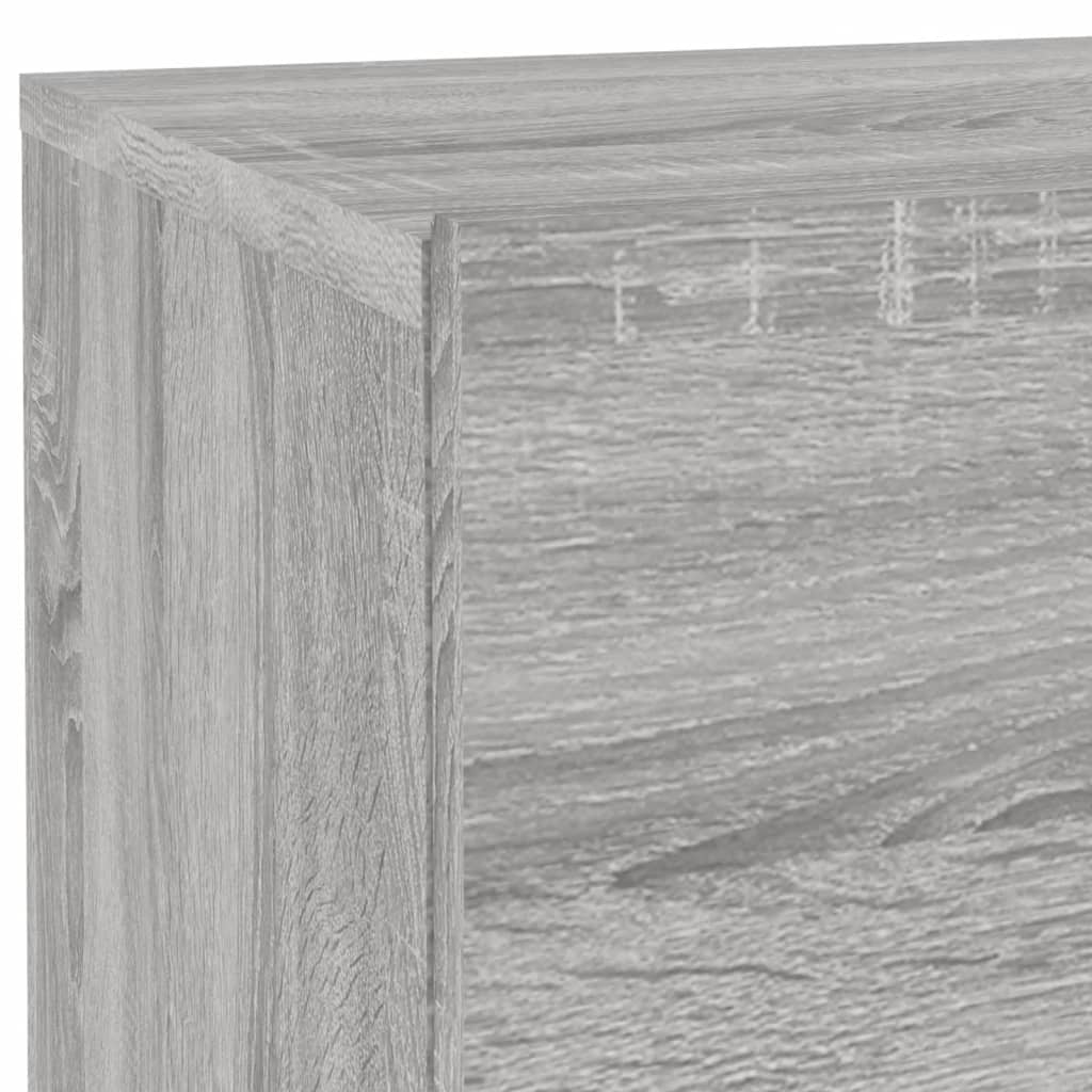Grey Sonoma Bedside Cabinet with LED Lights, 70x36x40.5 cm