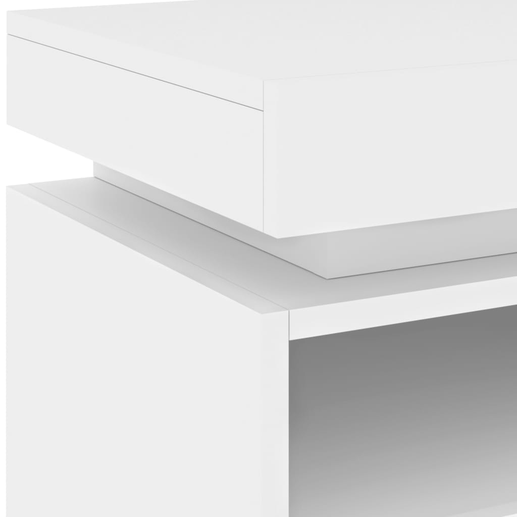 White LED Bedside Cabinets - Set of 2, 40x39x48.5 cm, Stylish & Functional