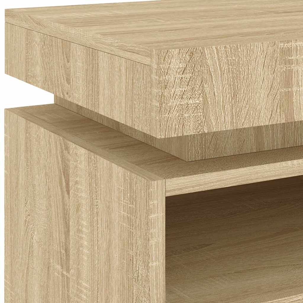 Sonoma Oak Bedside Cabinet with LED Lights, 40x39x48.5 cm