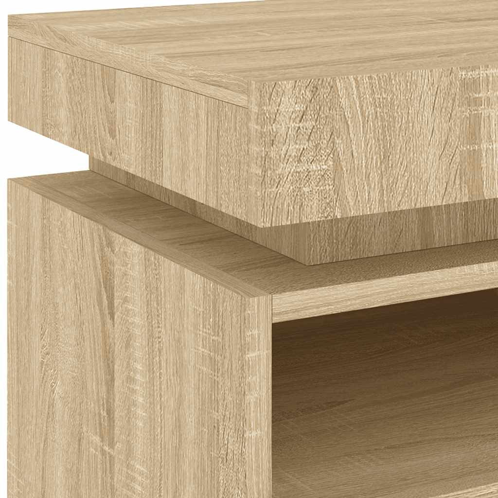 Sonoma Oak LED Bedside Cabinets 2pc Set - 40x39x48.5 cm