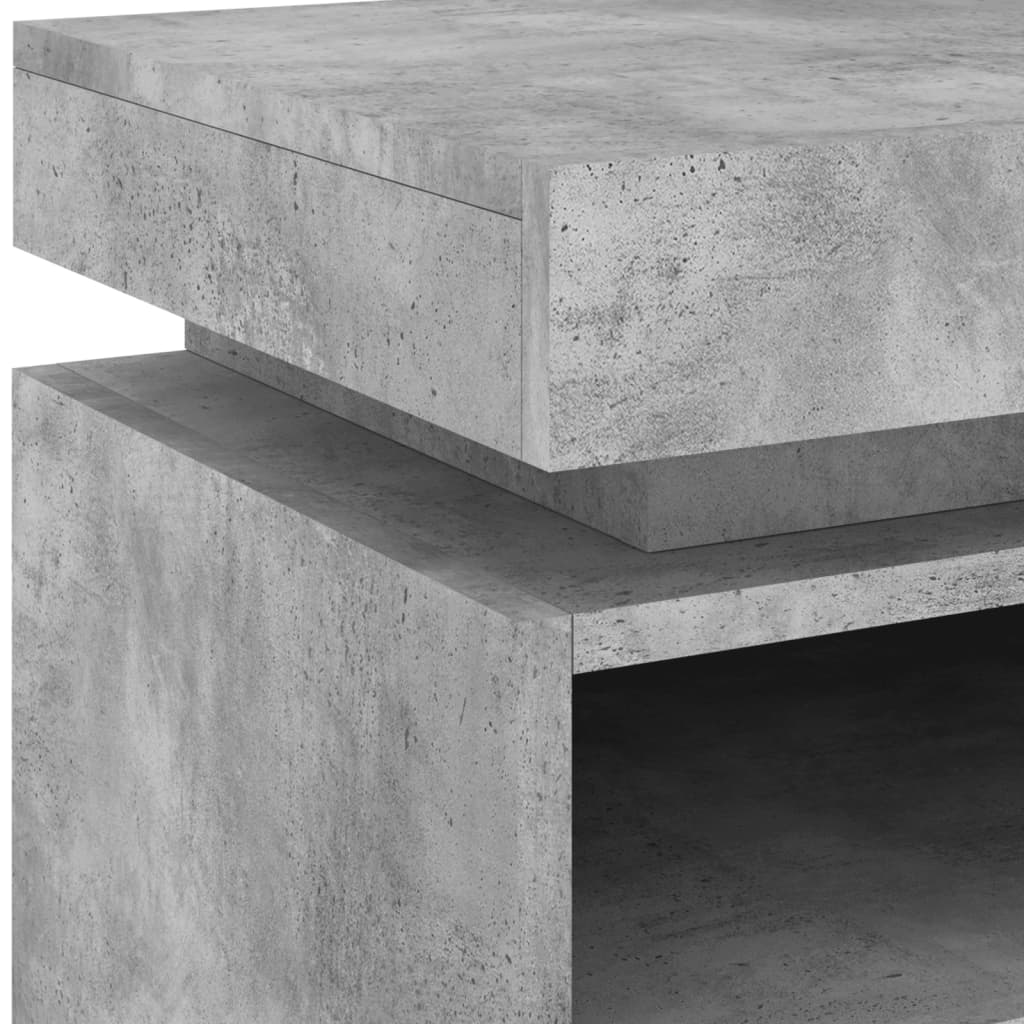 Concrete Grey Bedside Cabinet with LED Lights - 40x39x48.5 cm