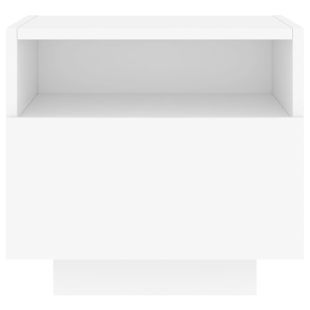 LED Bedside Cabinets 2pcs - White, 40x39x37 cm Modern Design