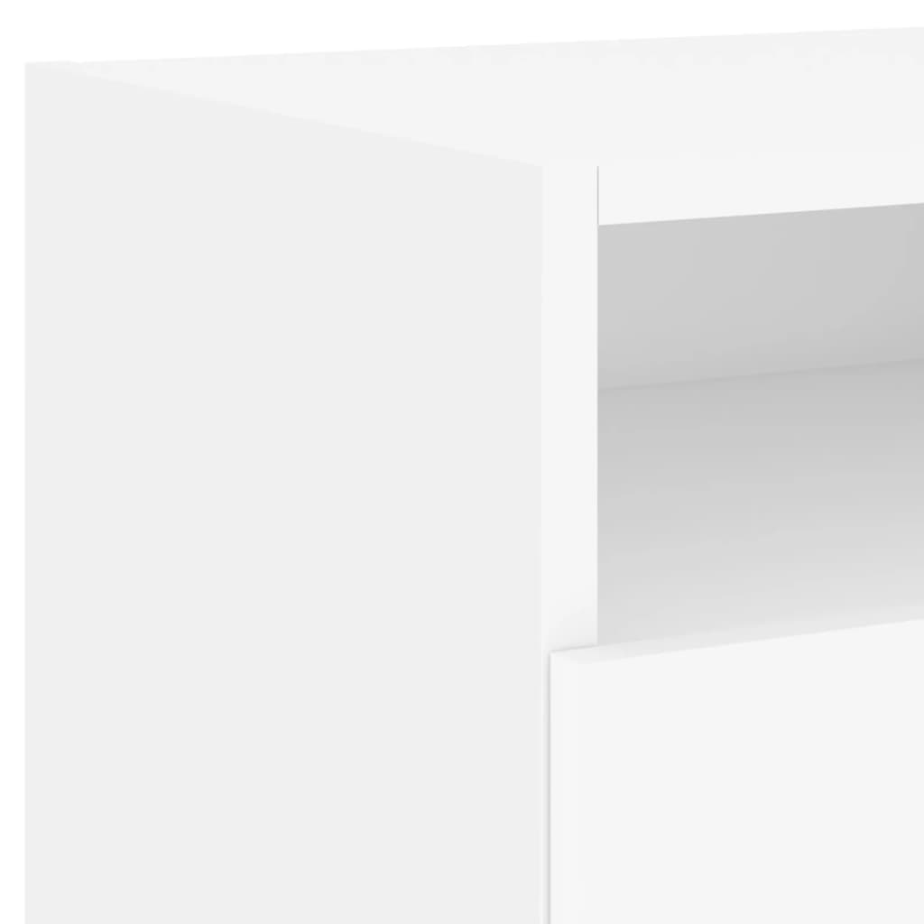 LED Bedside Cabinets 2pcs - White, 40x39x37 cm Modern Design