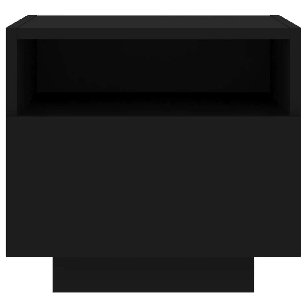 Black LED Bedside Cabinets, Set of 2, 40x39x37 cm - Modern Elegance