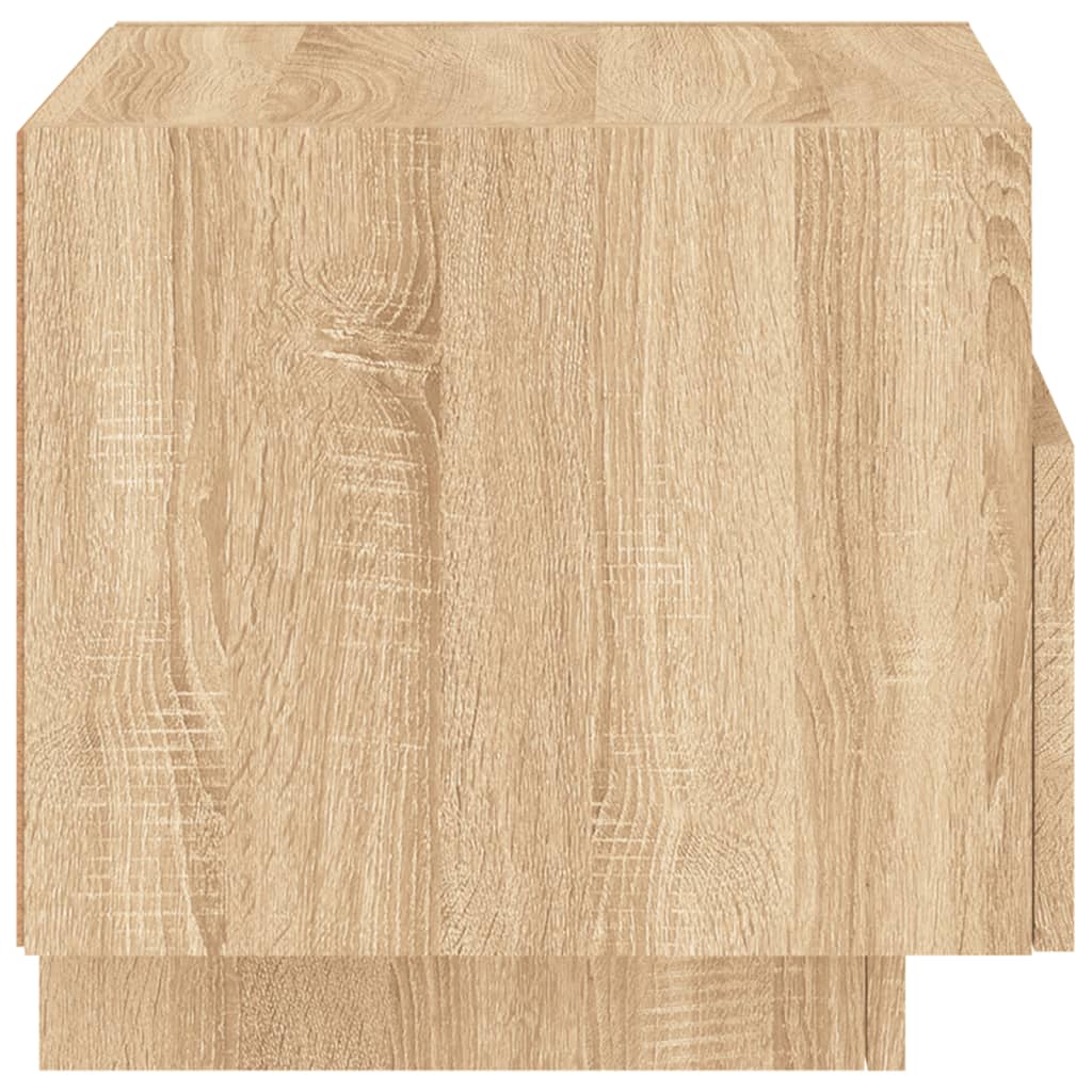 Sonoma Oak Bedside Cabinet with LED Lights - 40x39x37 cm