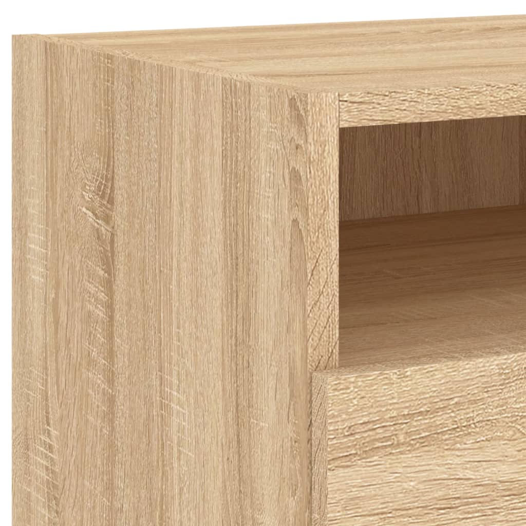 Sonoma Oak Bedside Cabinet with LED Lights - 40x39x37 cm