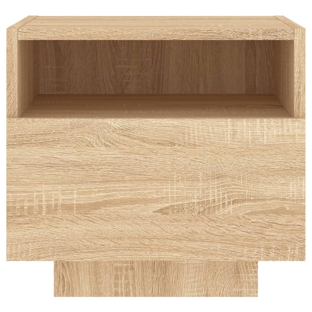Sonoma Oak LED Bedside Cabinets 2pcs - 40x39x37cm