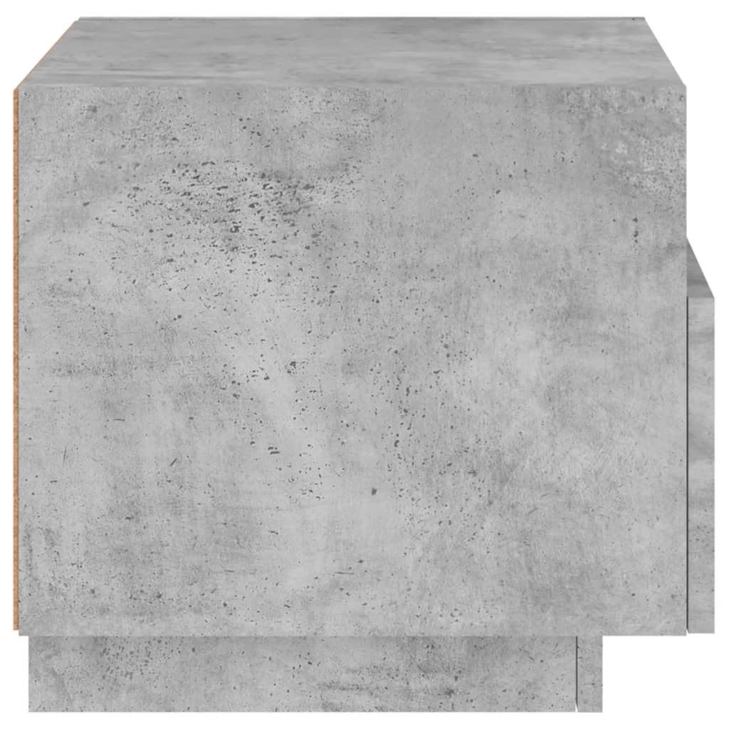 LED Bedside Cabinets 2pcs - Concrete Grey, 40x39x37 cm