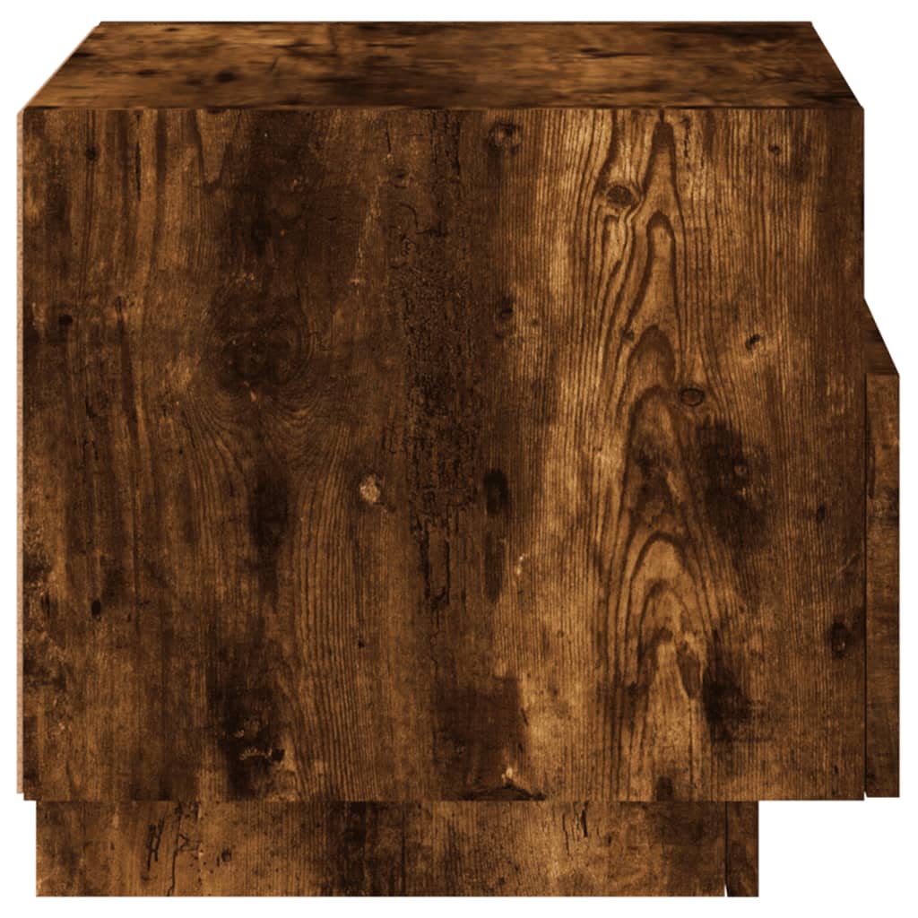 Smoked Oak LED Bedside Cabinets 2 Pcs - Modern Nightstand 40x39x37 cm