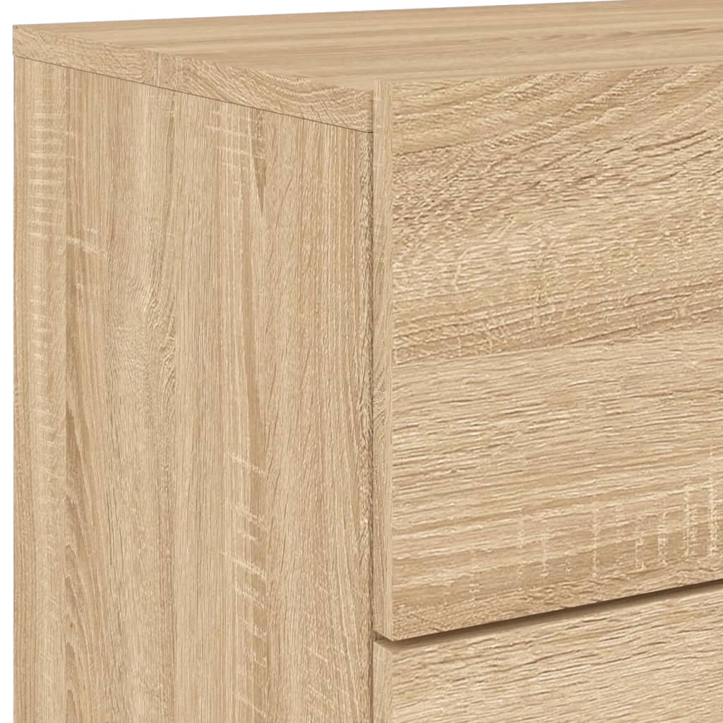 Sonoma Oak Wall-Mounted Bedside Cabinet with LED Lights