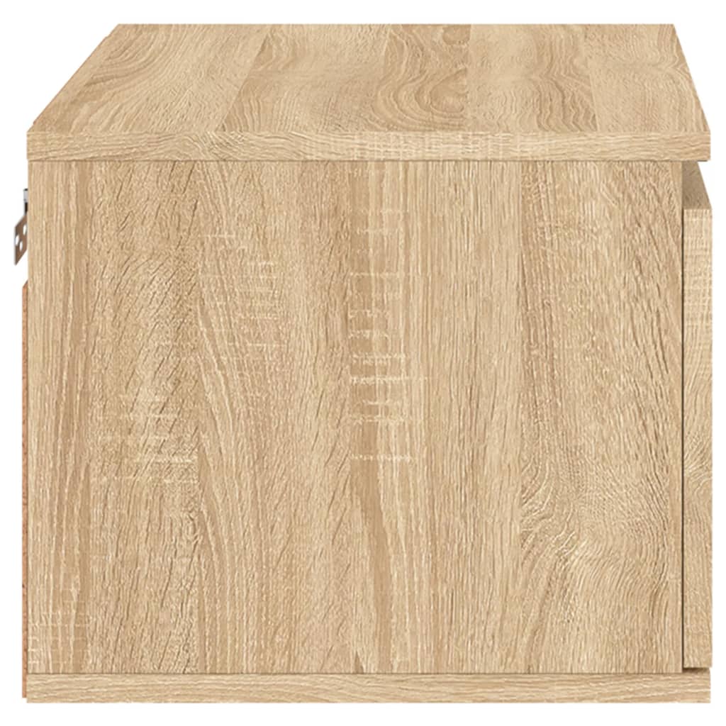 Sonoma Oak LED Wall-Mounted Bedside Cabinet - Sleek & Modern Design
