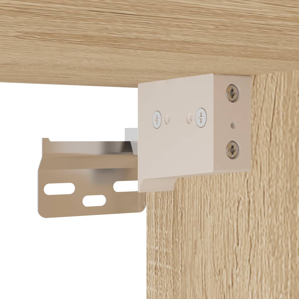 Sonoma Oak LED Wall-Mounted Bedside Cabinet - Sleek & Modern Design