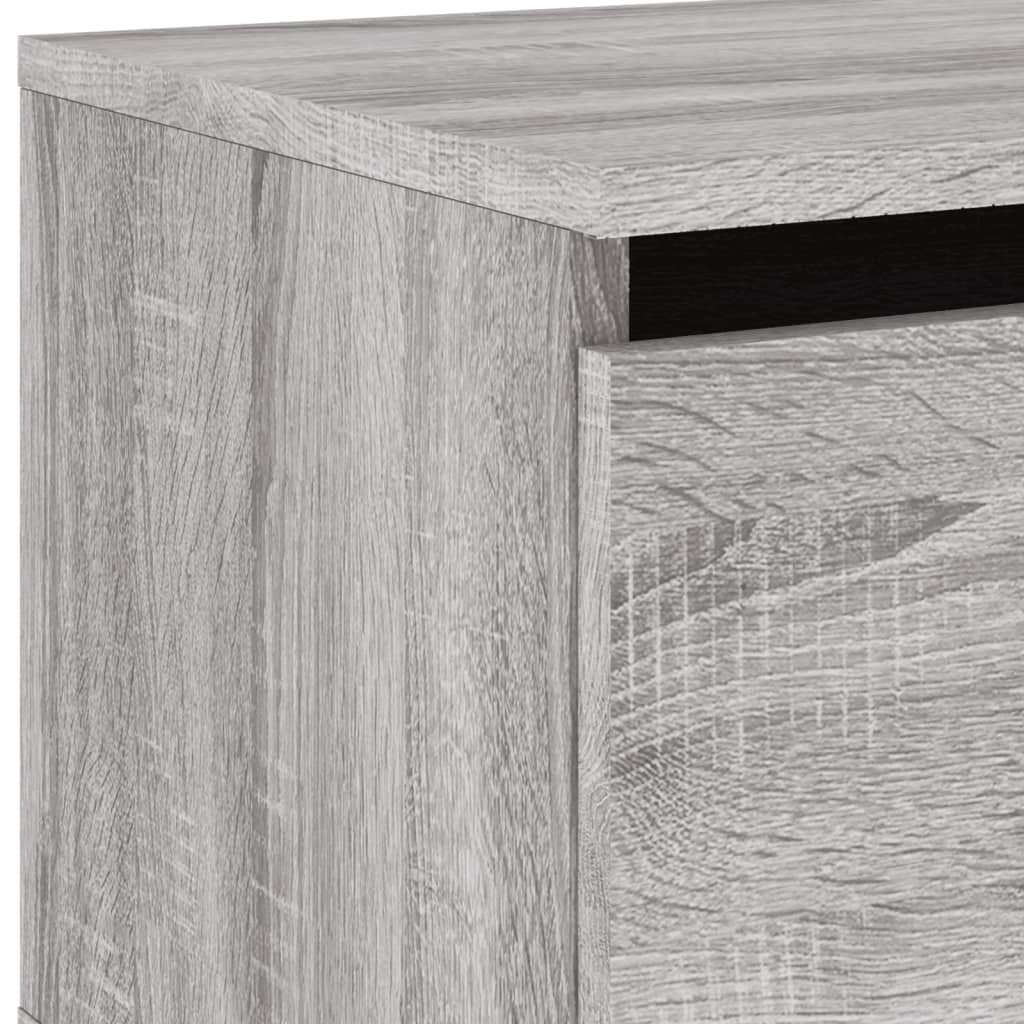 Grey Sonoma Wall-Mounted Bedside Cabinet with LED Lights