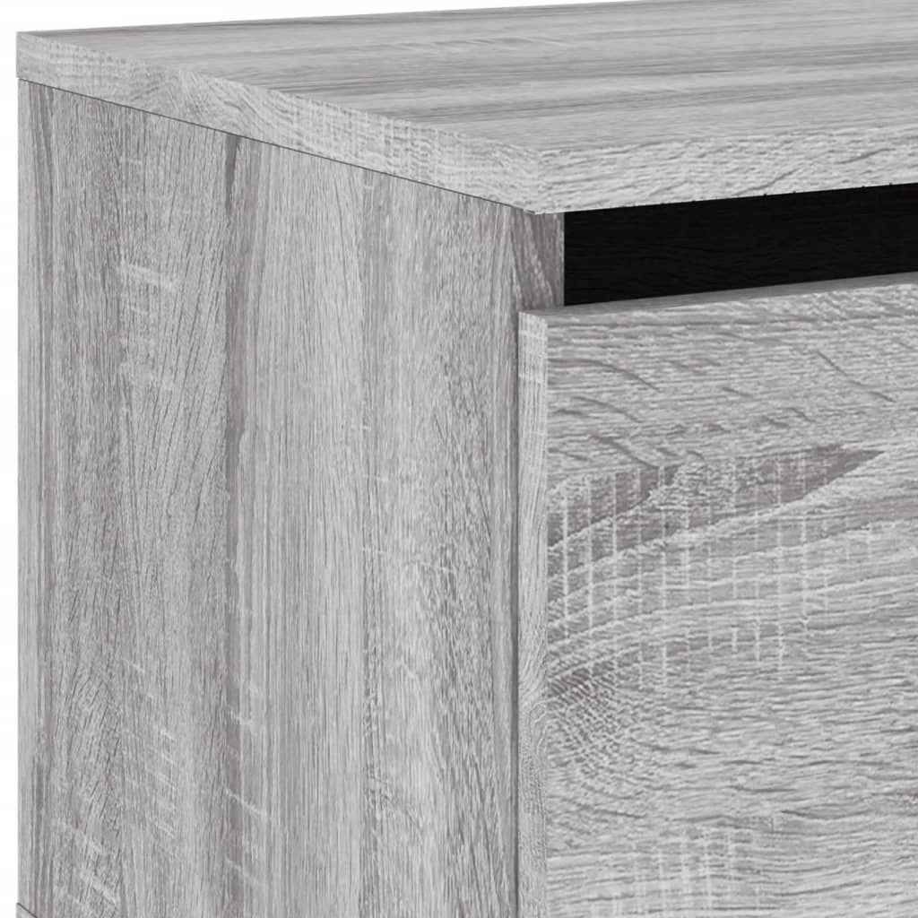 Grey Sonoma Wall-mounted Bedside Cabinets, 2 pcs with LED Lights