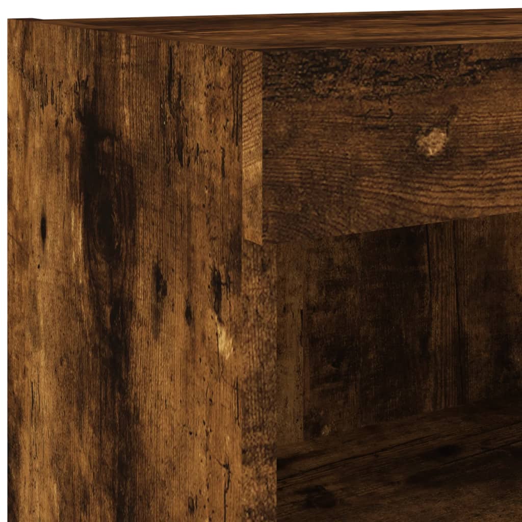 TV Cabinet with LED Lights Smoked Oak 80x30x30 cm