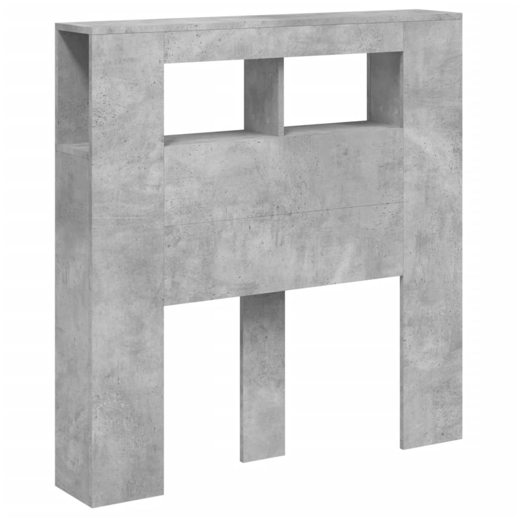 Concrete Grey LED Headboard 100x18.5x103.5 cm - Engineered Wood