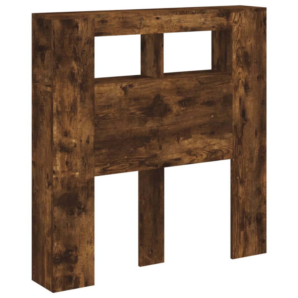 Smoked Oak LED Headboard, Engineered Wood, 100x18.5x103.5 cm