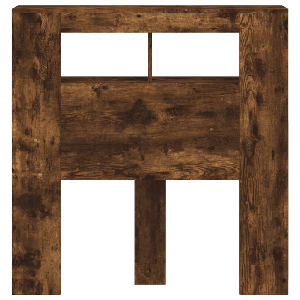 Smoked Oak LED Headboard, Engineered Wood, 100x18.5x103.5 cm