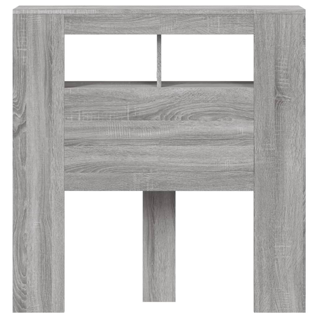 LED Headboard Grey Sonoma, Engineered Wood 100x18.5x103.5 cm