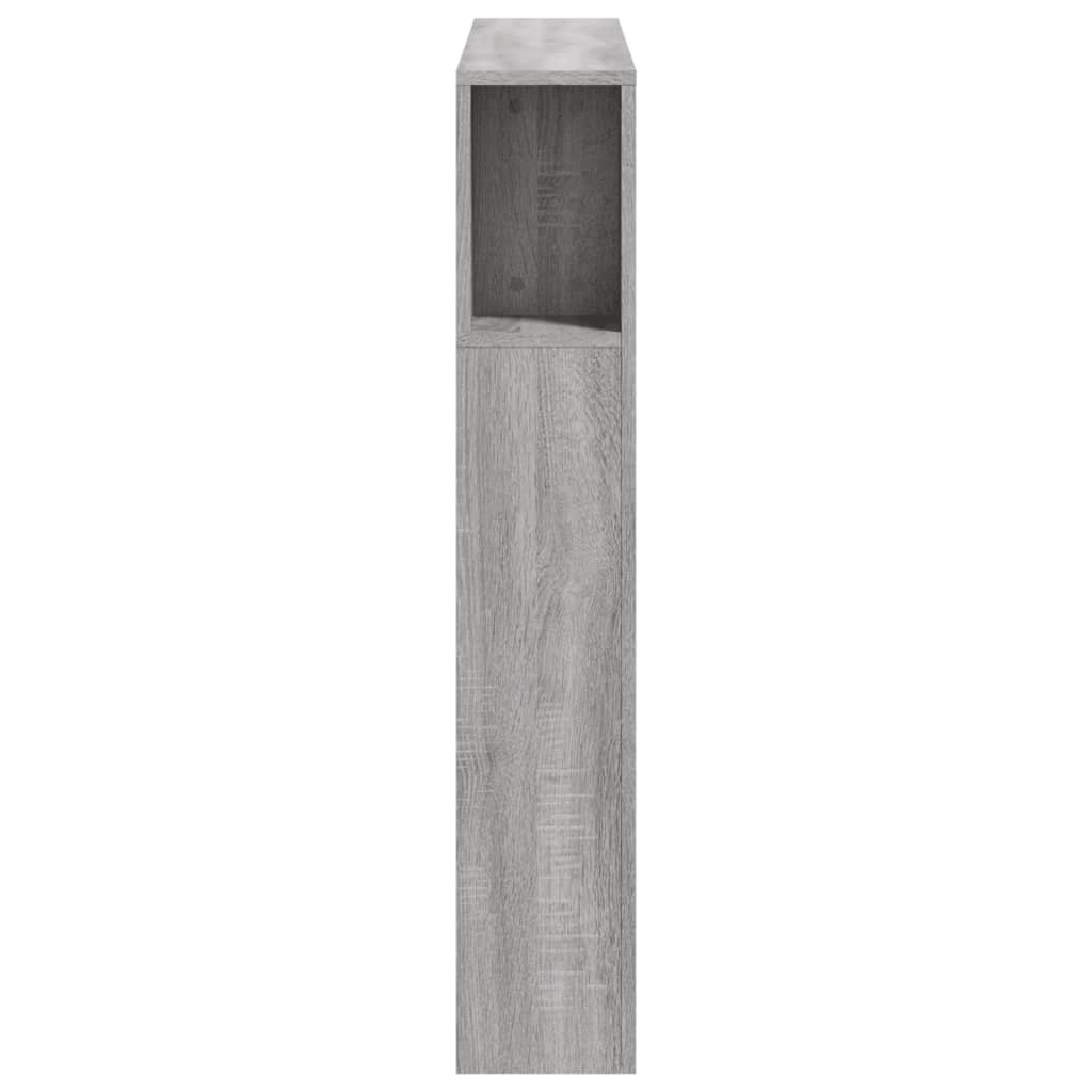LED Headboard Grey Sonoma, Engineered Wood 100x18.5x103.5 cm
