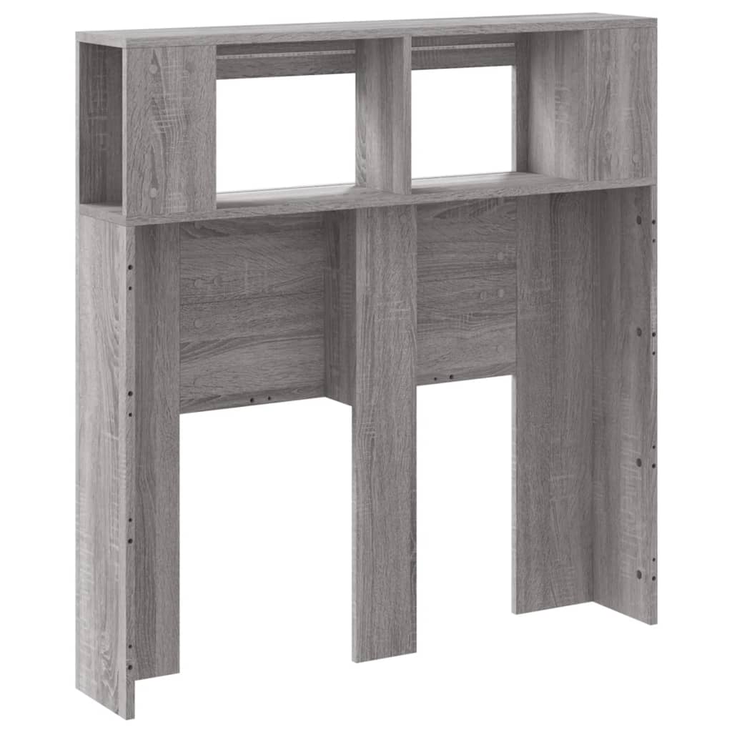 LED Headboard Grey Sonoma, Engineered Wood 100x18.5x103.5 cm