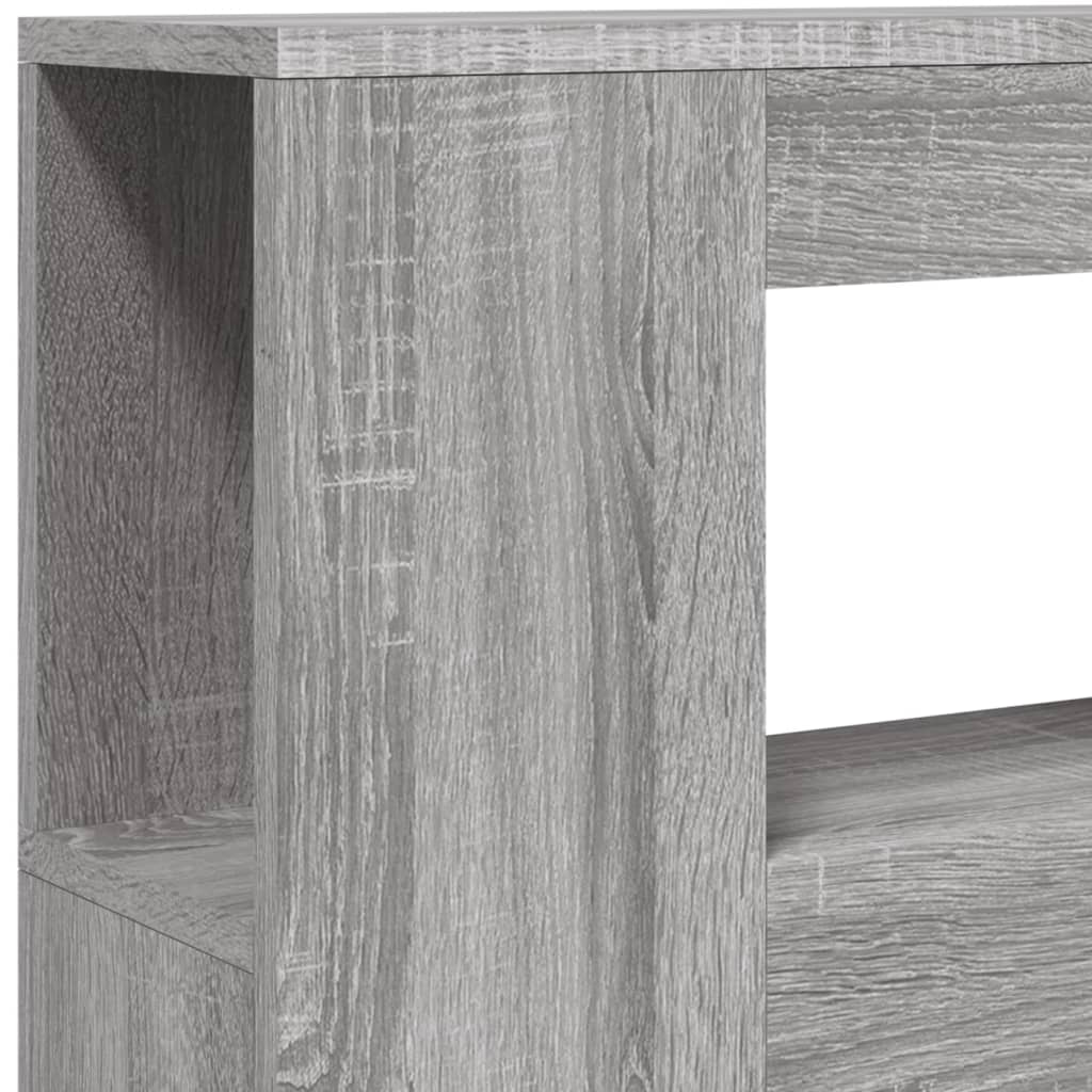 LED Headboard Grey Sonoma, Engineered Wood 100x18.5x103.5 cm