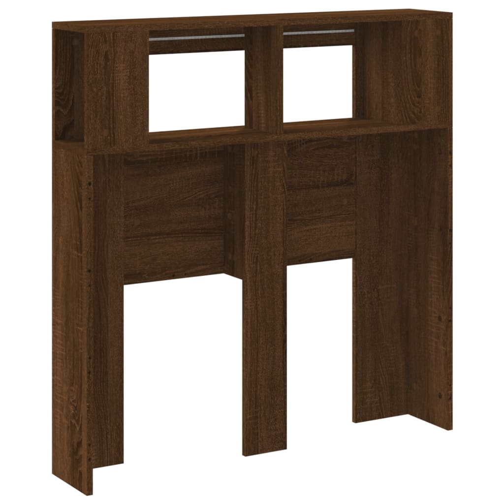 LED Headboard Brown Oak Engineered Wood 100x18.5x103.5 cm