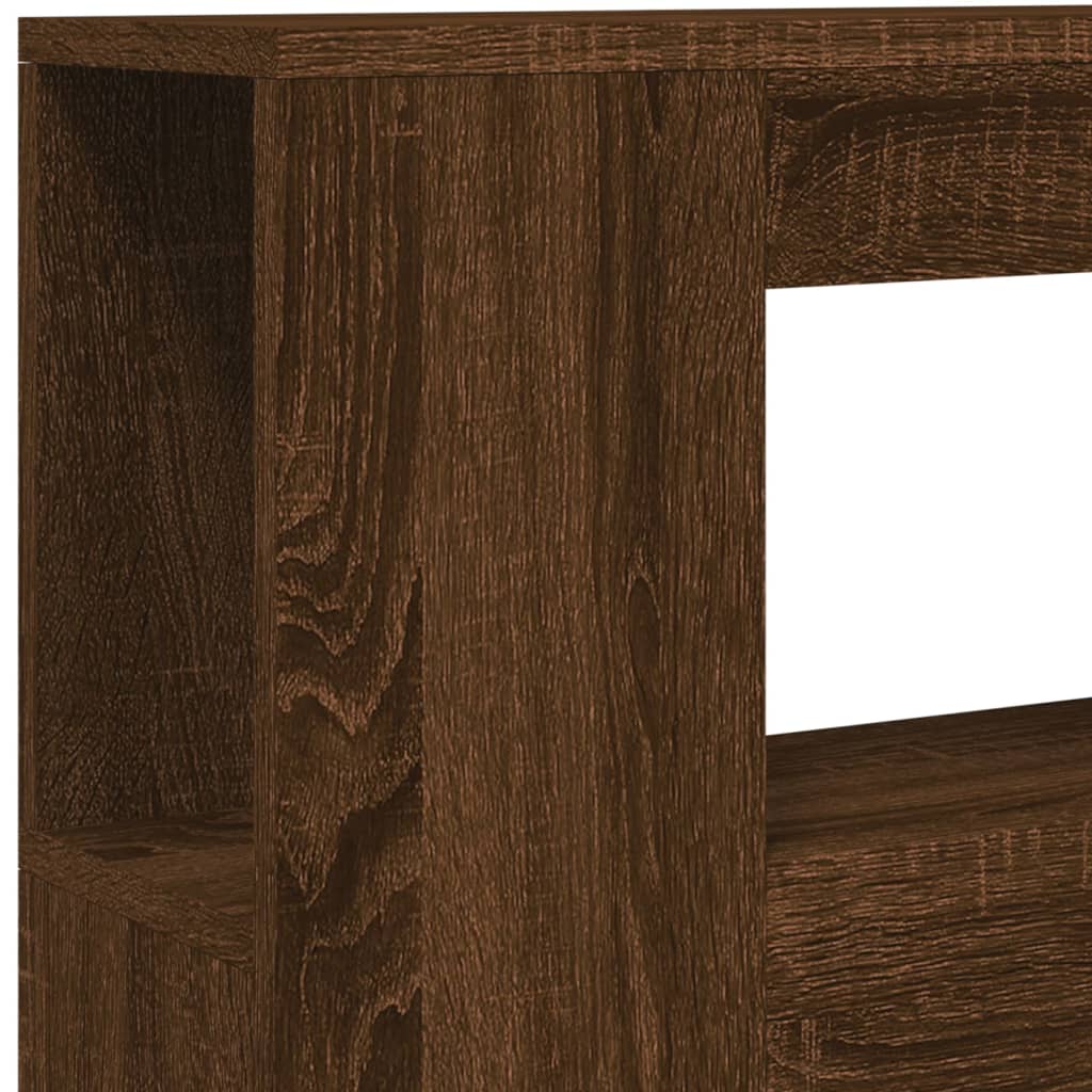 LED Headboard Brown Oak Engineered Wood 100x18.5x103.5 cm