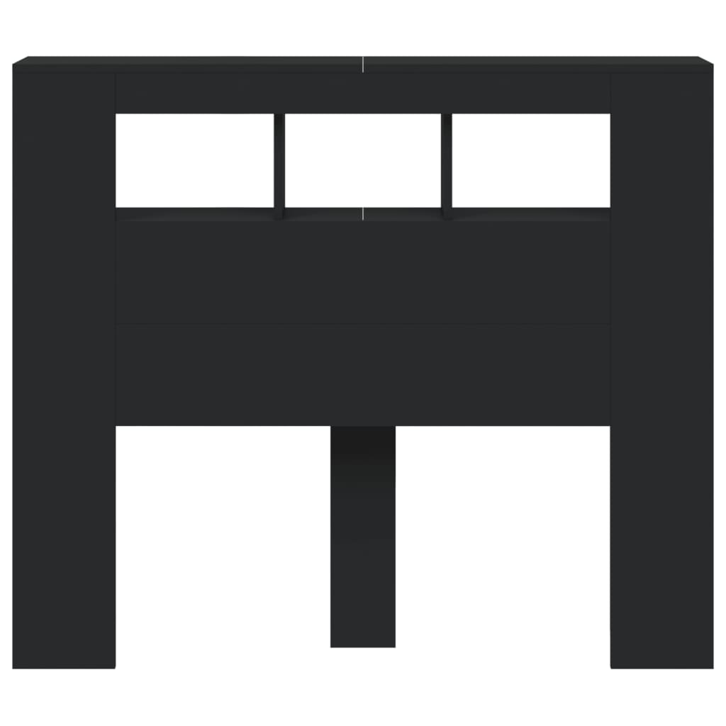 LED Headboard Black Engineered Wood 120x18.5x103.5 cm