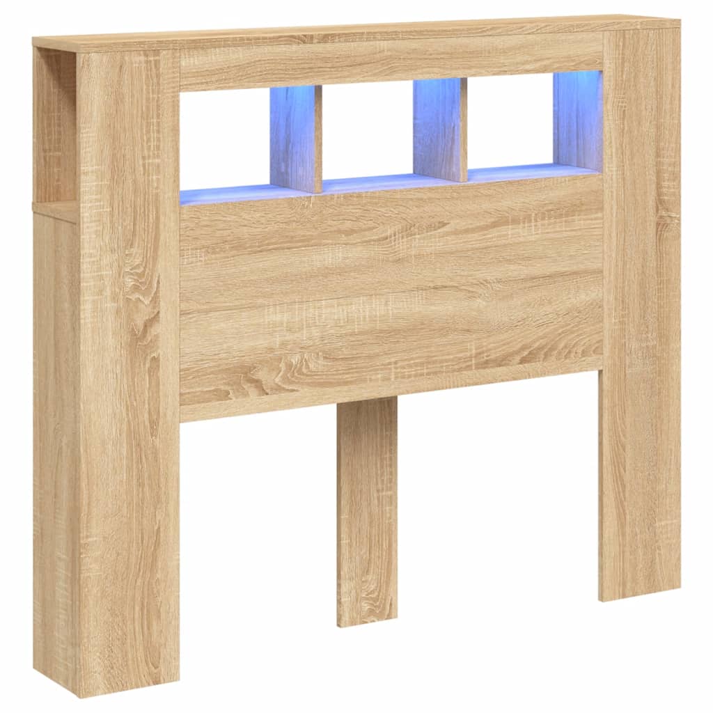 Sonoma Oak LED Headboard - 120x18.5x103.5 cm Engineered Wood