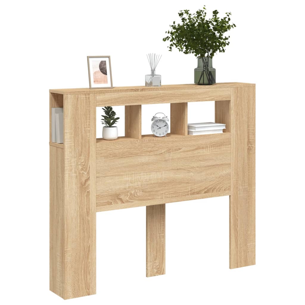 Sonoma Oak LED Headboard - 120x18.5x103.5 cm Engineered Wood