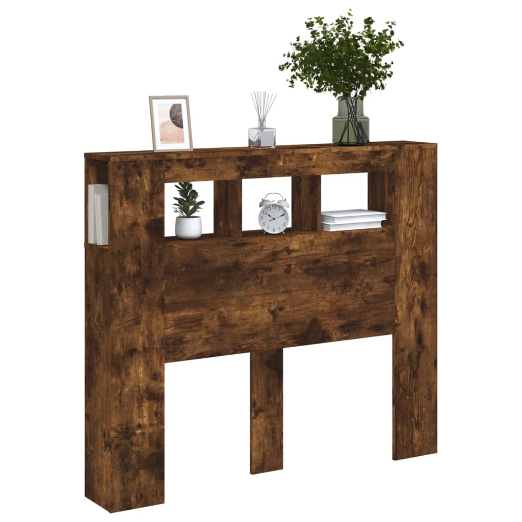 Smoked Oak LED Headboard 120x18.5x103.5 cm - Engineered Wood