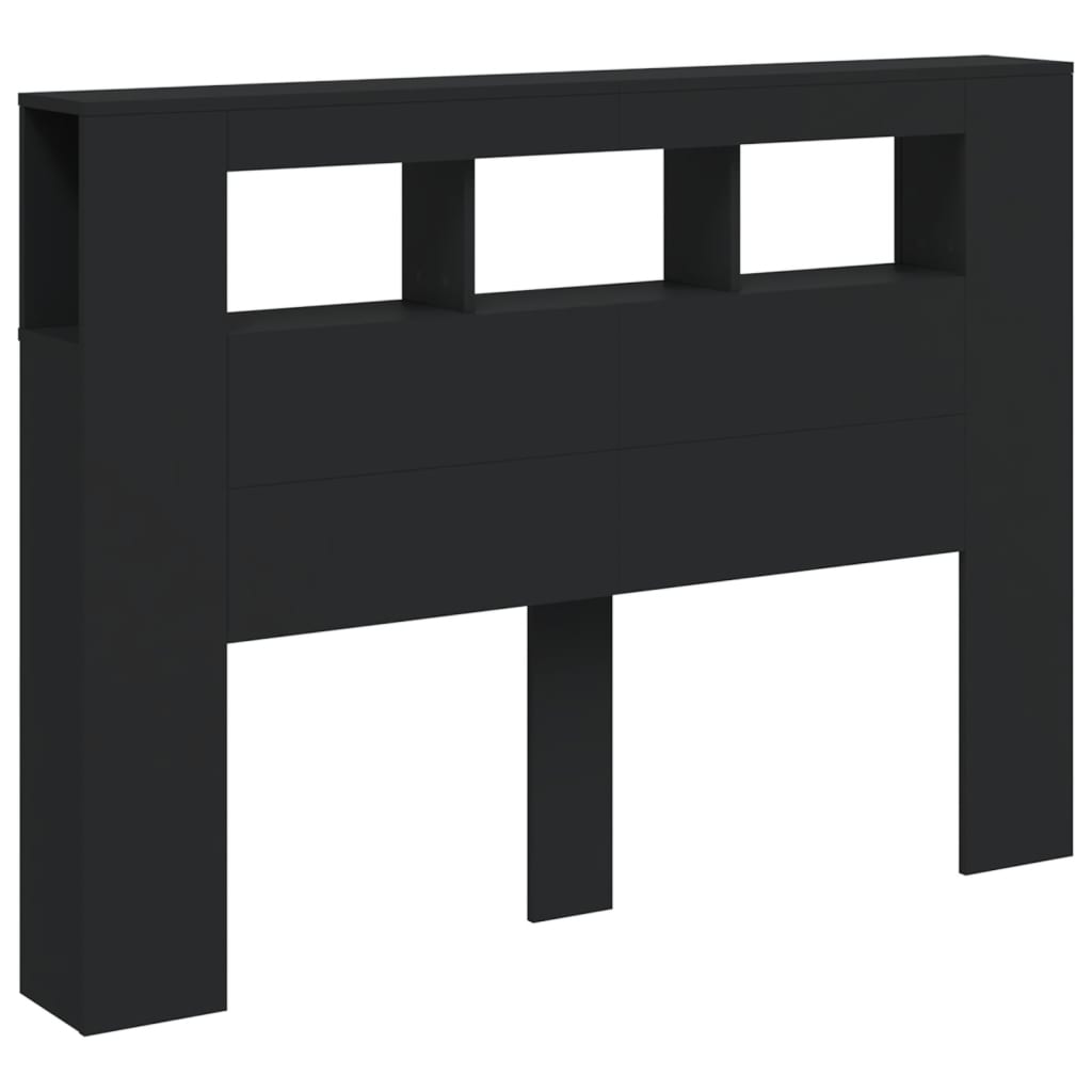 Black LED Headboard - 140x18.5x103.5 cm - Engineered Wood