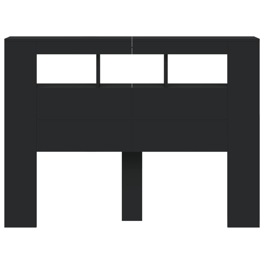 Black LED Headboard - 140x18.5x103.5 cm - Engineered Wood