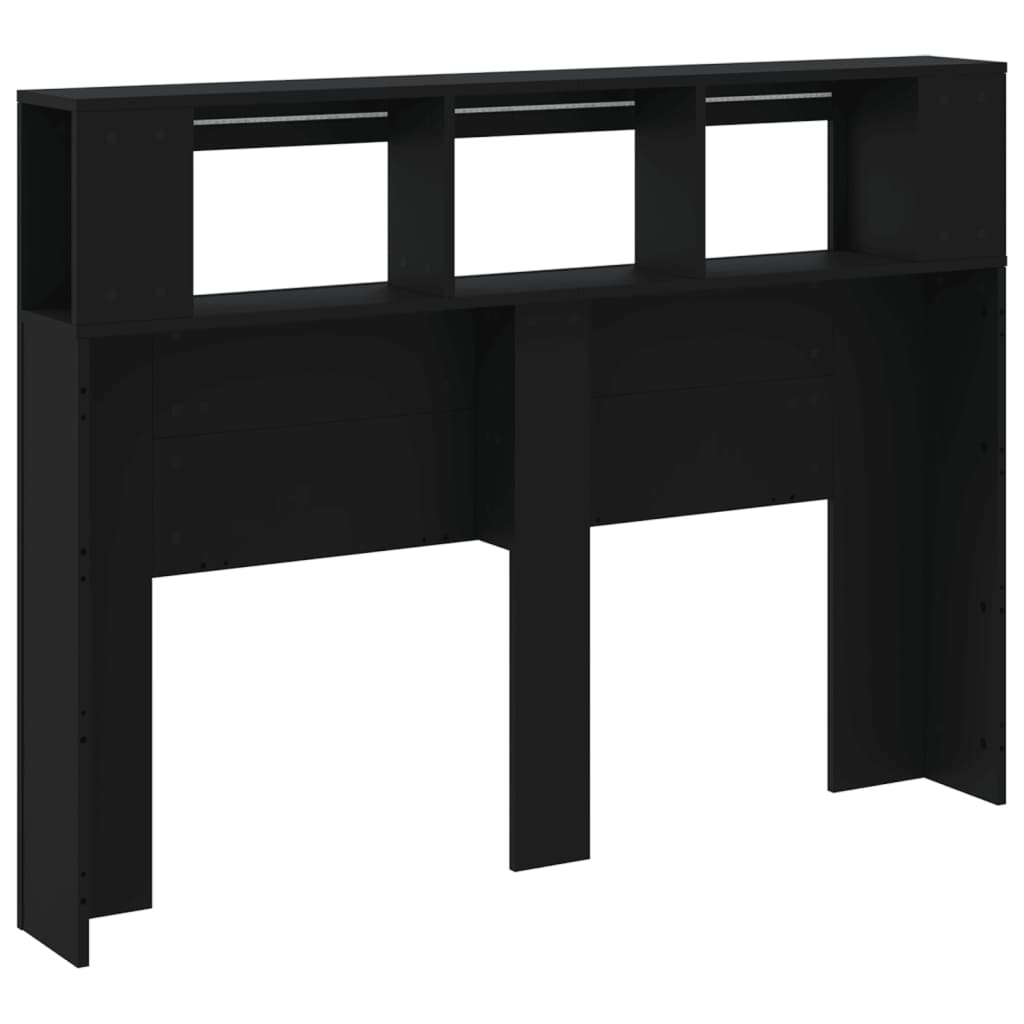 Black LED Headboard - 140x18.5x103.5 cm - Engineered Wood