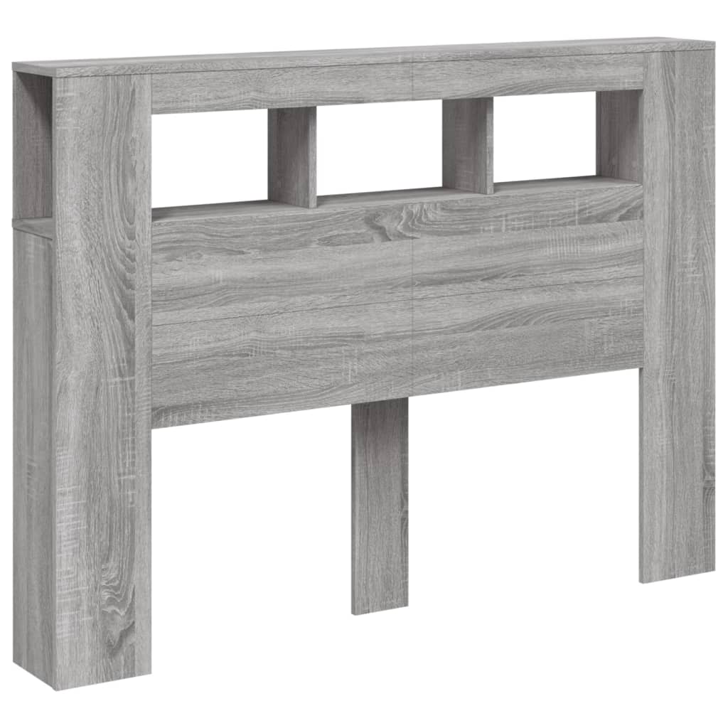 Grey Sonoma LED Headboard in Engineered Wood - 140x18.5x103.5 cm