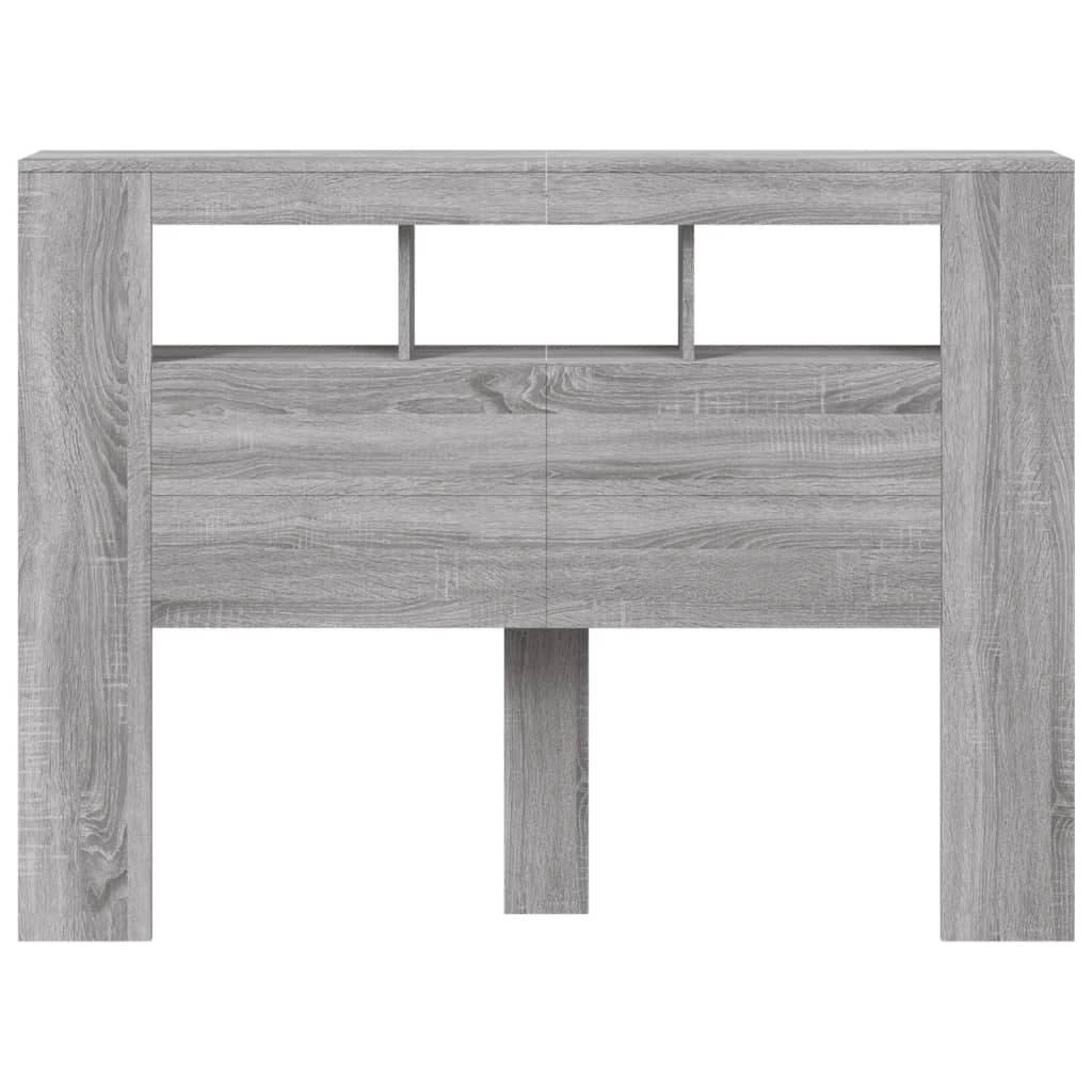 Grey Sonoma LED Headboard in Engineered Wood - 140x18.5x103.5 cm
