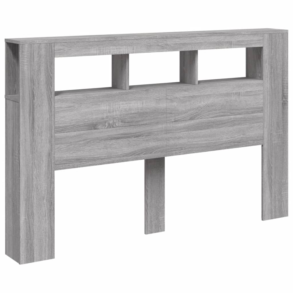 Grey Sonoma LED Headboard 160x18.5x103.5 cm - Engineered Wood