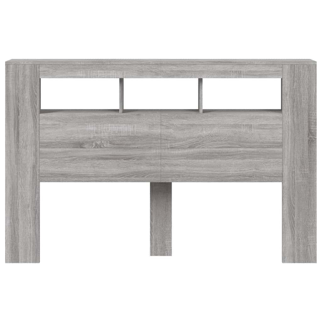 Grey Sonoma LED Headboard 160x18.5x103.5 cm - Engineered Wood