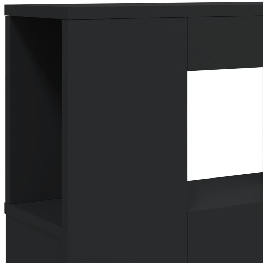 Sleek Black LED Headboard 180x18.5x103.5 cm - Engineered Wood