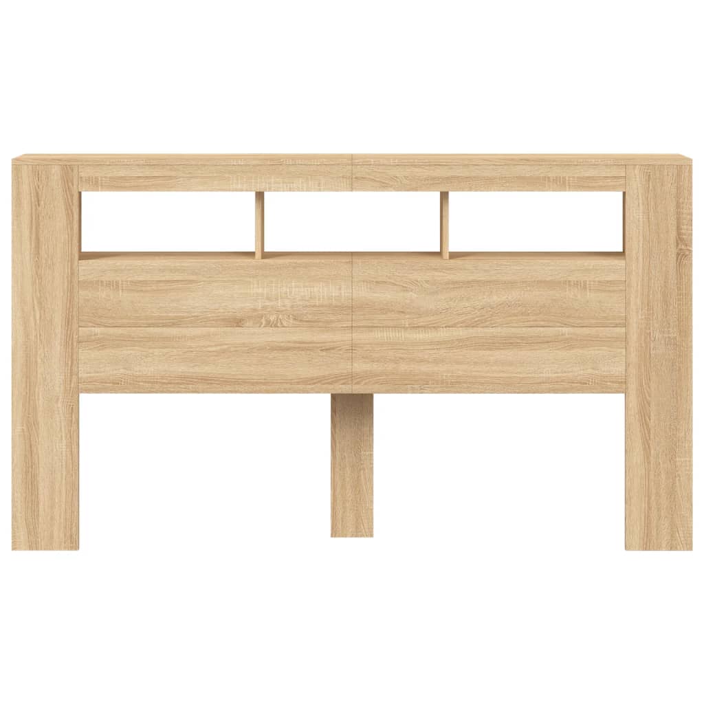 LED Headboard in Sonoma Oak, Engineered Wood, 180x18.5x103.5 cm